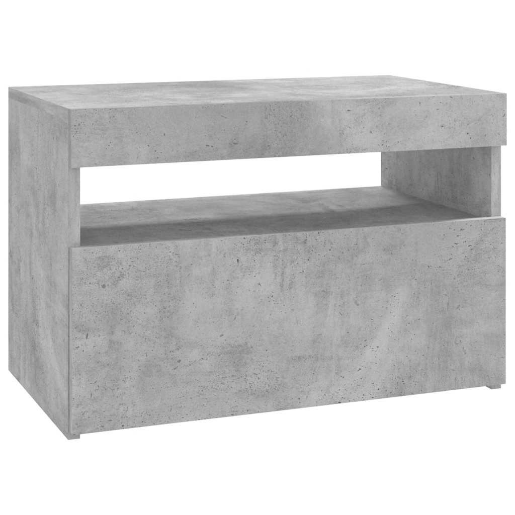 tv-borde med LED-lys 2 stk. 60x35x40 cm betongrå
