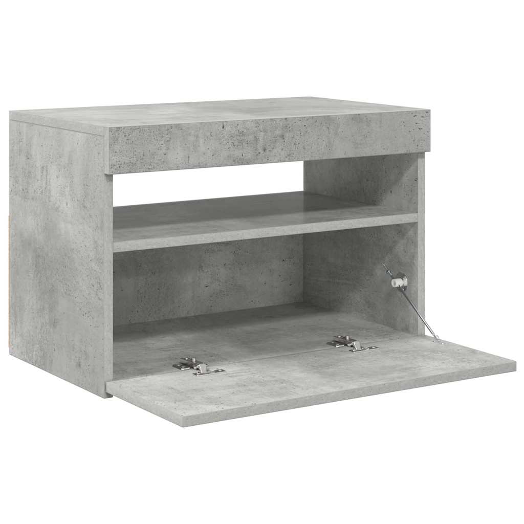 tv-borde med LED-lys 2 stk. 60x35x40 cm betongrå