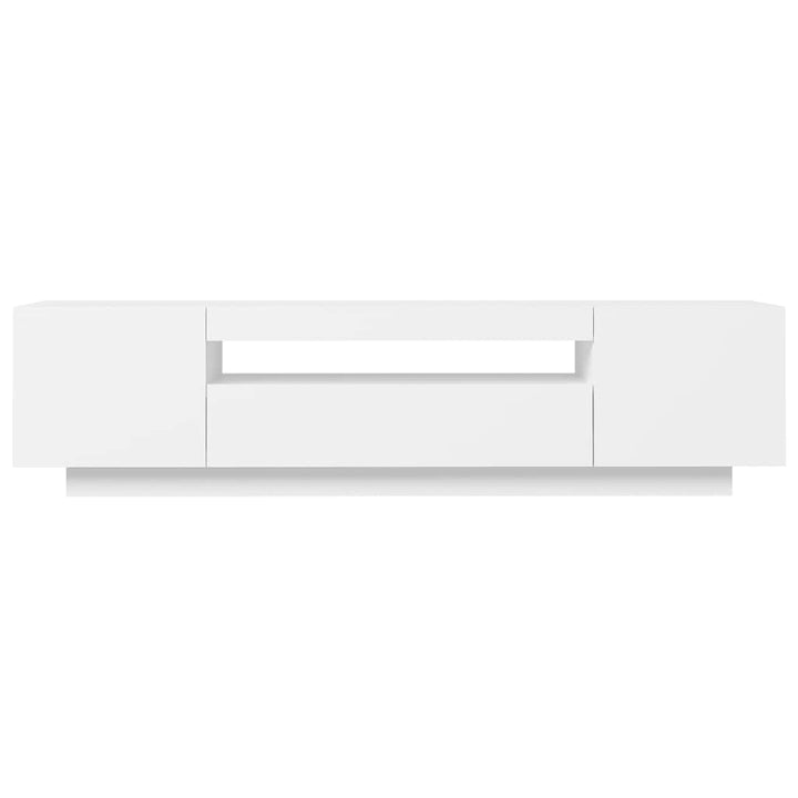 tv-skab med LED-lys 160x35x40 cm hvid