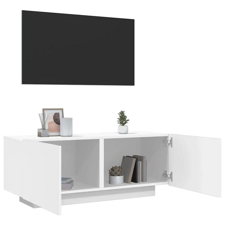 tv-bord 100x35x40 cm konstrueret træ hvid