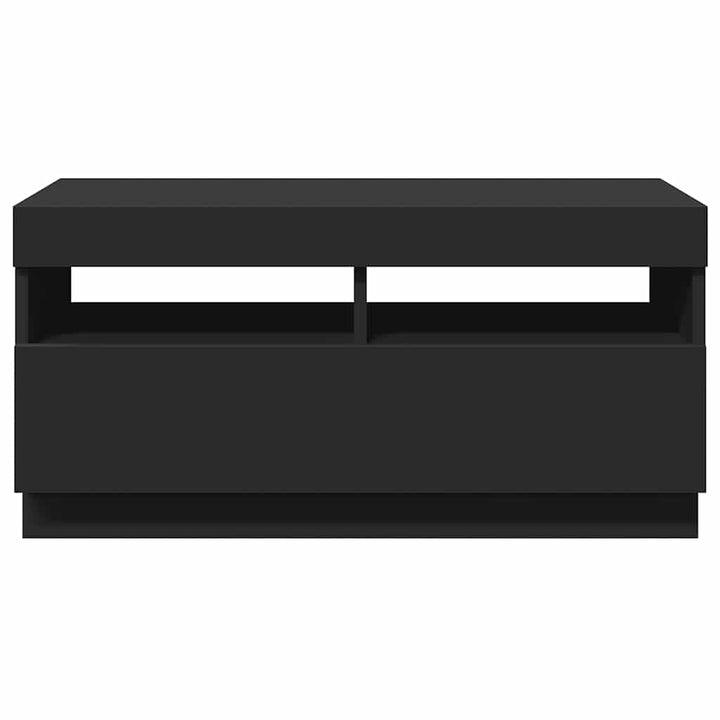 tv-bord med LED-lys 80x35x40 cm sort