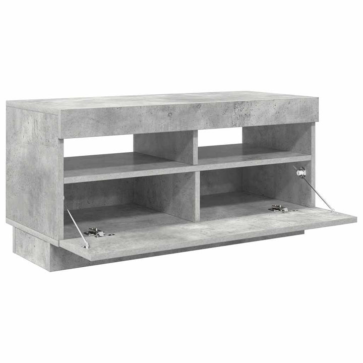 tv-bord med LED-lys 80x35x40 cm betongrå