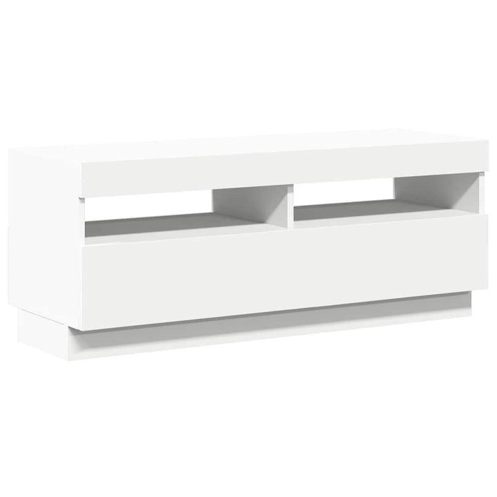 tv-skab med LED-lys 100x35x40 cm hvid