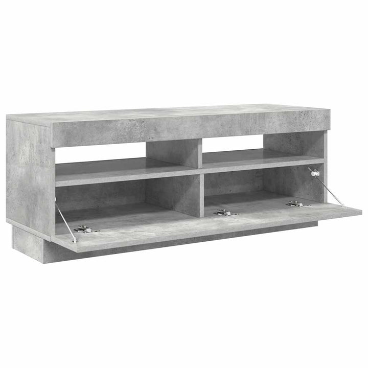 tv-bord med LED-lys 100x35x40 cm betongrå