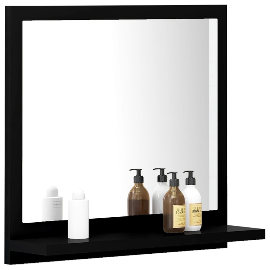 badeværelsesspejl 40x10,5x37 cm konstrueret træ sort