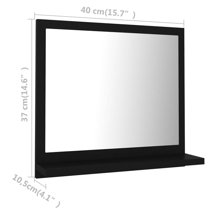 badeværelsesspejl 40x10,5x37 cm konstrueret træ sort