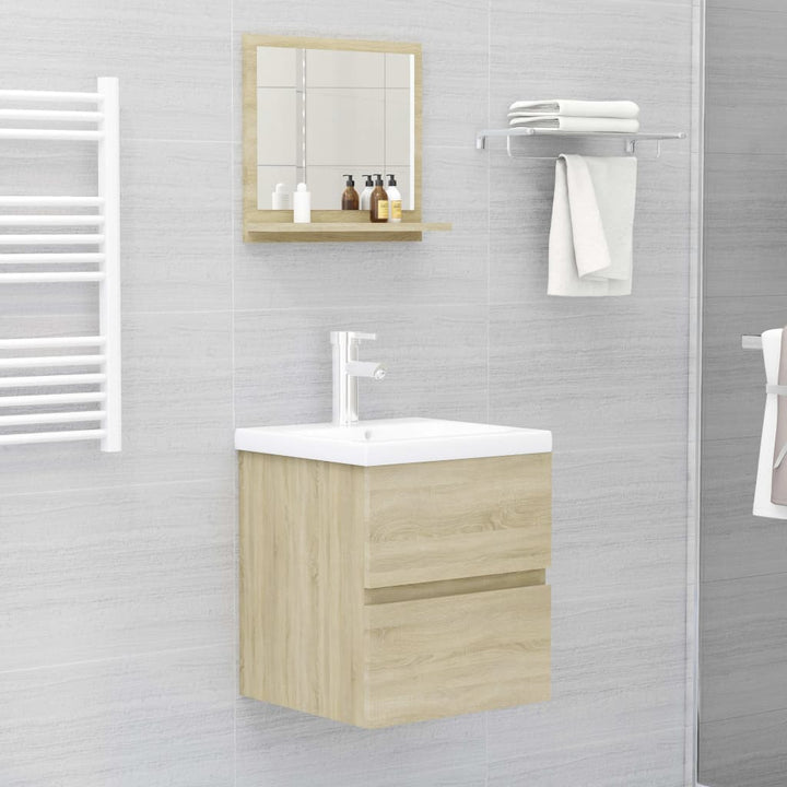 badeværelsesspejl 40x10,5x37 cm konstrueret træ sonoma-eg