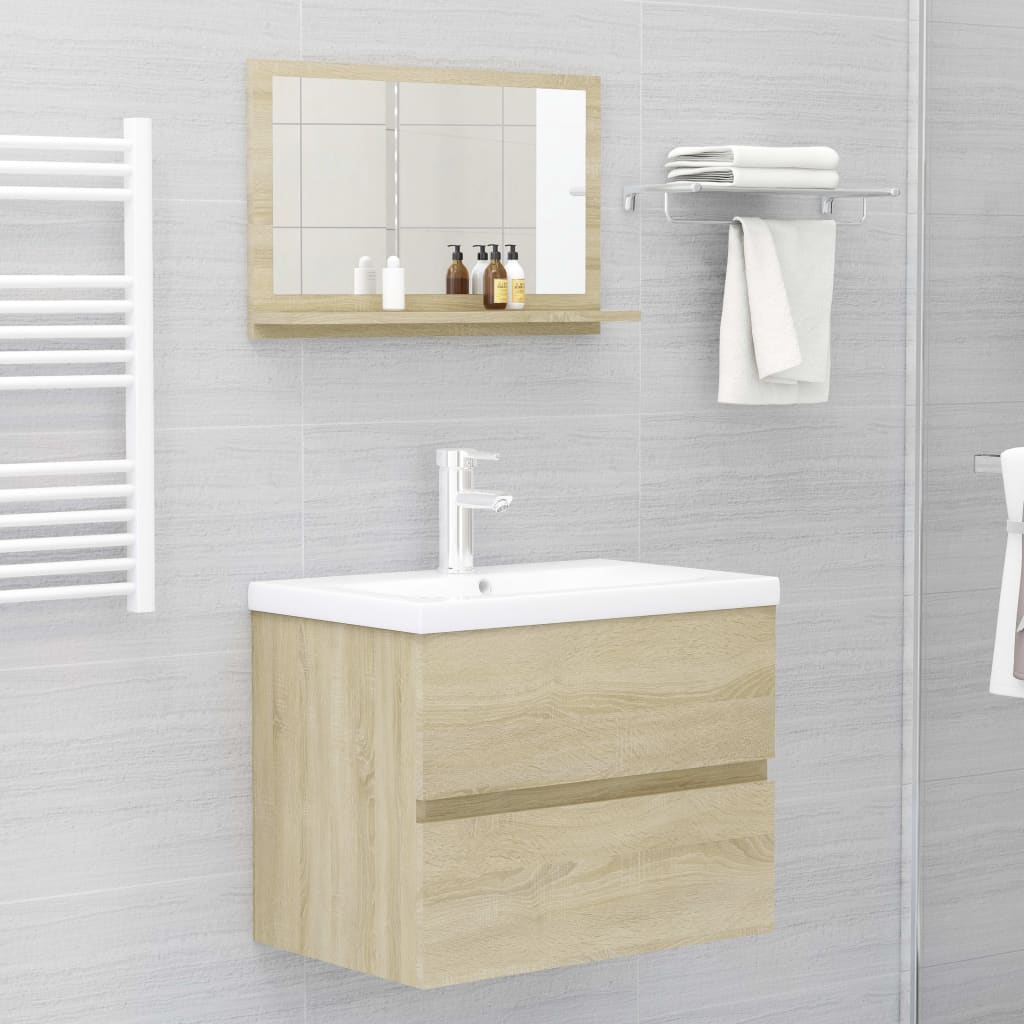 badeværelsesspejl 60x10,5x37 cm konstrueret træ sonoma-eg