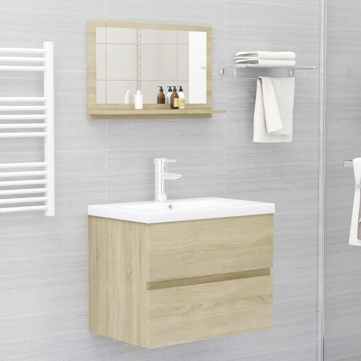 badeværelsesspejl 60x10,5x37 cm konstrueret træ sonoma-eg