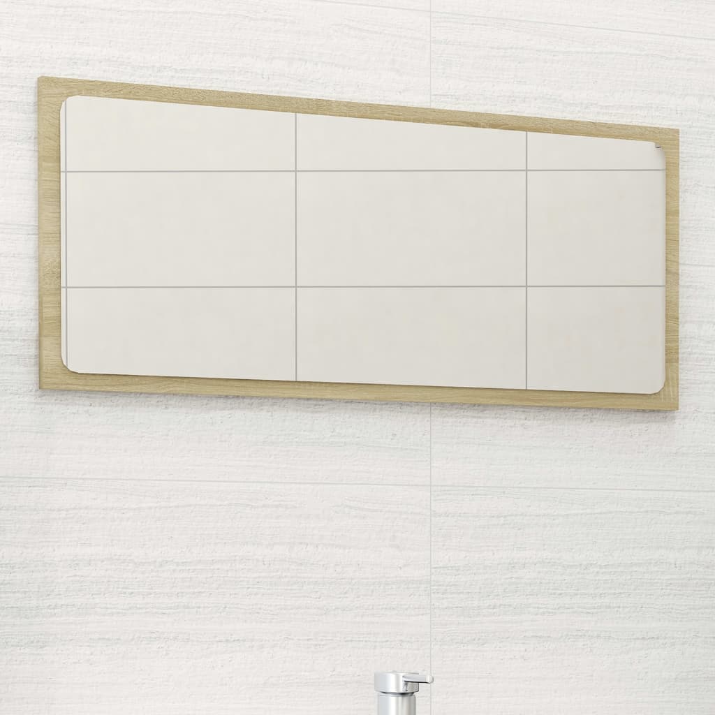 badeværelsesspejl 80x1,5x37 cm spånplade sonoma-eg