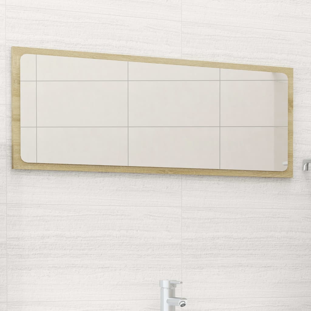 badeværelsesspejl 90x1,5x37 cm spånplade sonoma-eg
