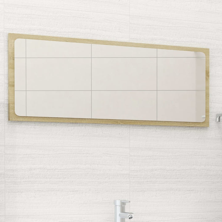 badeværelsesspejl 90x1,5x37 cm spånplade sonoma-eg