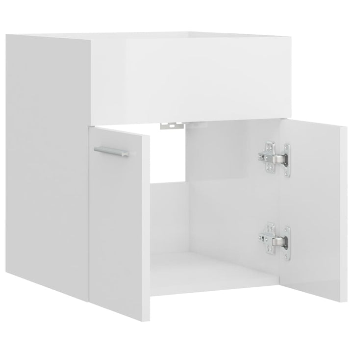 skab til håndvask 41x38,5x46 cm konstrueret træ hvid højglans