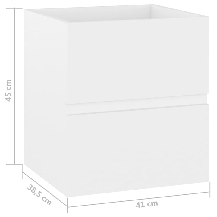 skab til håndvask 41x38,5x45 cm konstrueret træ hvid