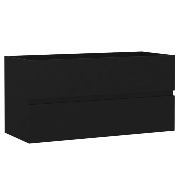 skab til håndvask 90x38,5x45 cm konstrueret træ sort