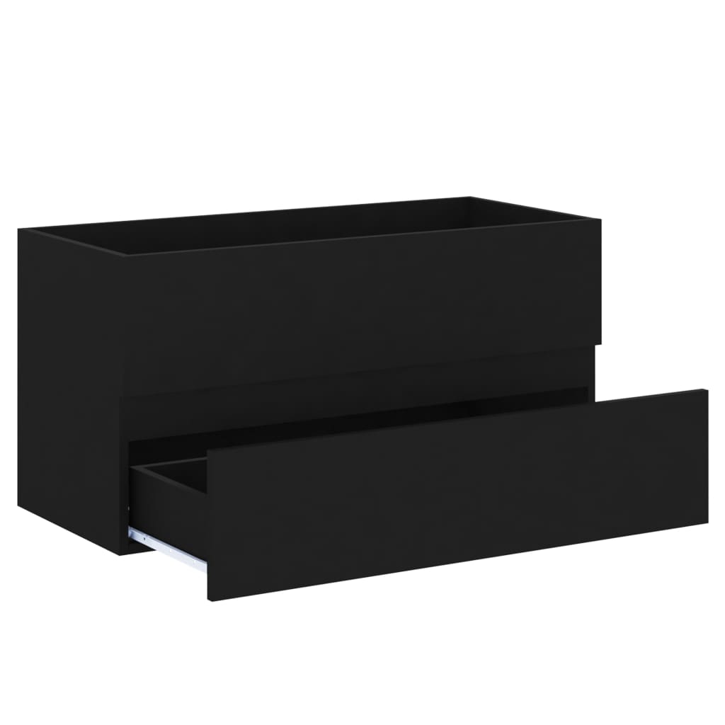 skab til håndvask 90x38,5x45 cm konstrueret træ sort