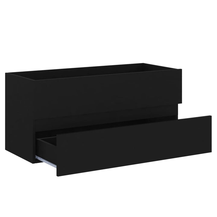 skab til håndvask 100x38,5x45 cm konstrueret træ sort