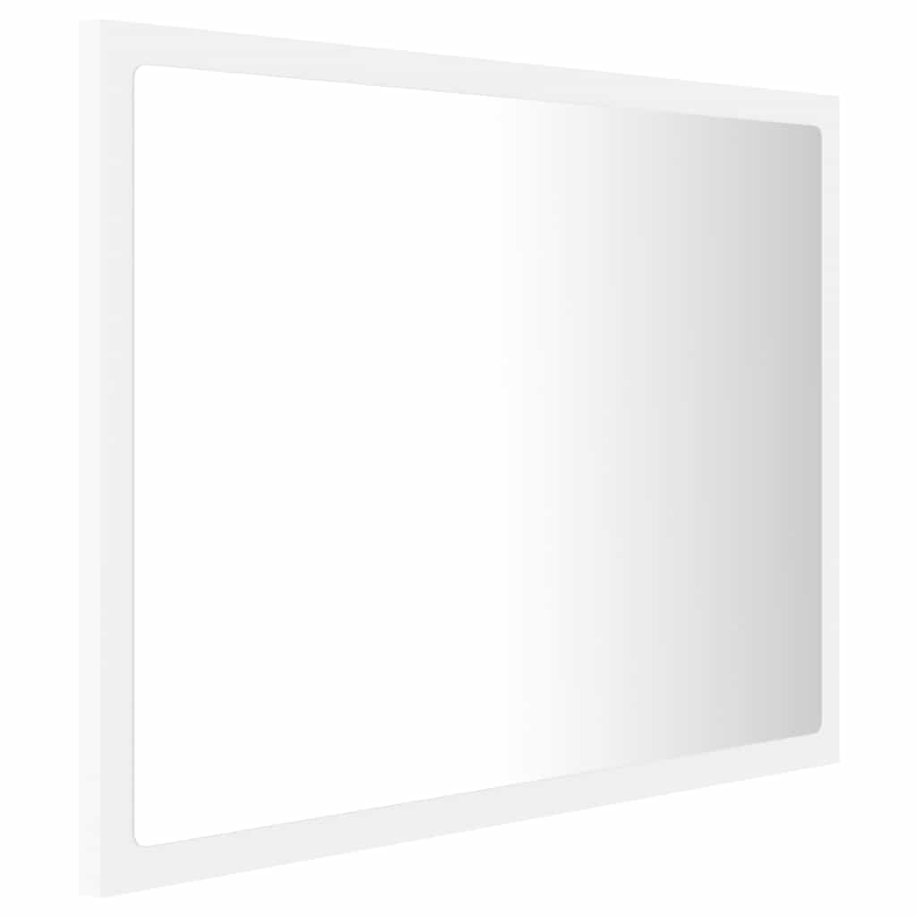 badeværelsesspejl med LED-lys 60x8,5x37 akryl hvid