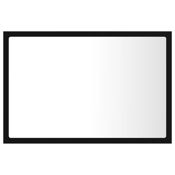 badeværelsesspejl med LED-lys 60x8,5x37 cm akryl sort