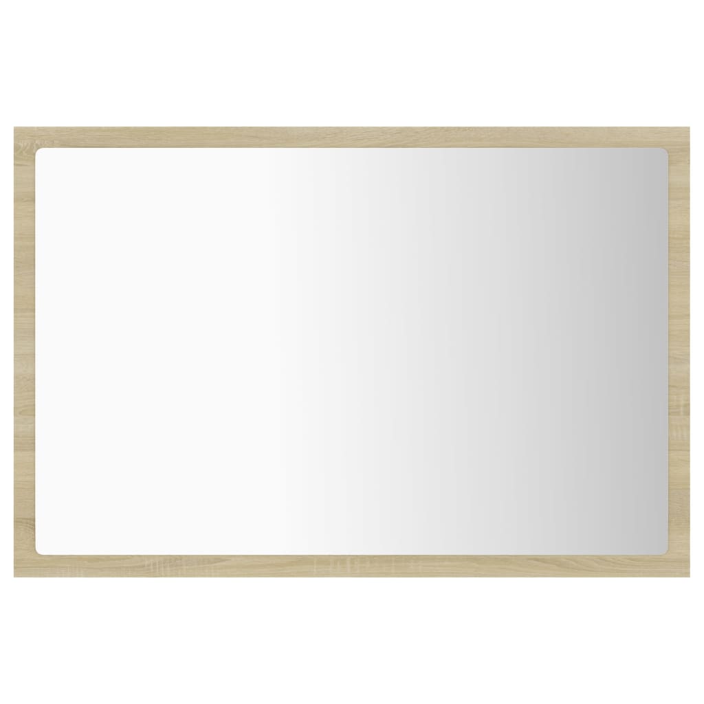 badeværelsesspejl med LED-lys 60x8,5x37 cm akryl sonoma-eg