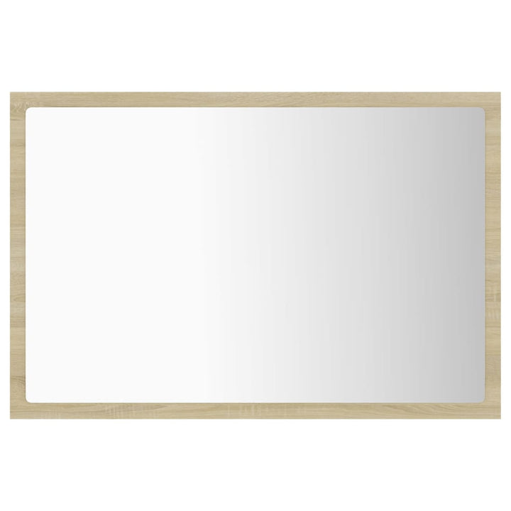 badeværelsesspejl med LED-lys 60x8,5x37 cm akryl sonoma-eg