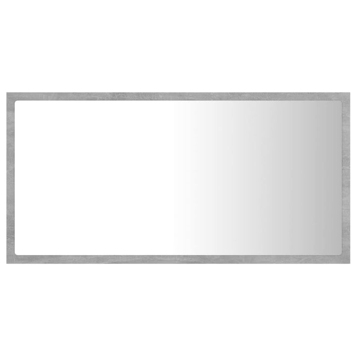 badeværelsesspejl med LED-lys 80x8,5x37 cm akryl betongrå