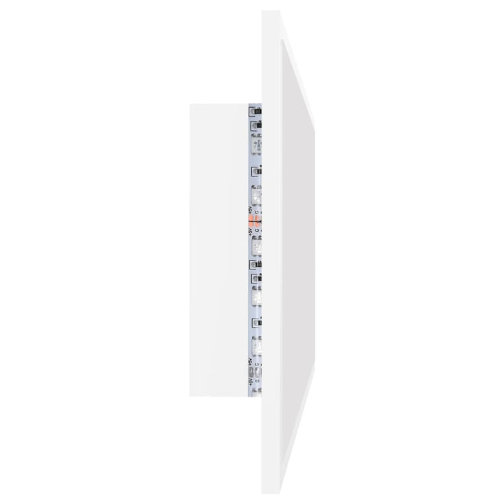 badeværelsesspejl med LED-lys 90x8,5x37 cm akryl hvid