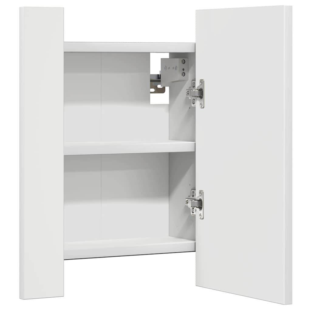 badeværelsesskab med LED-lys 40x12x45 cm akryl hvid