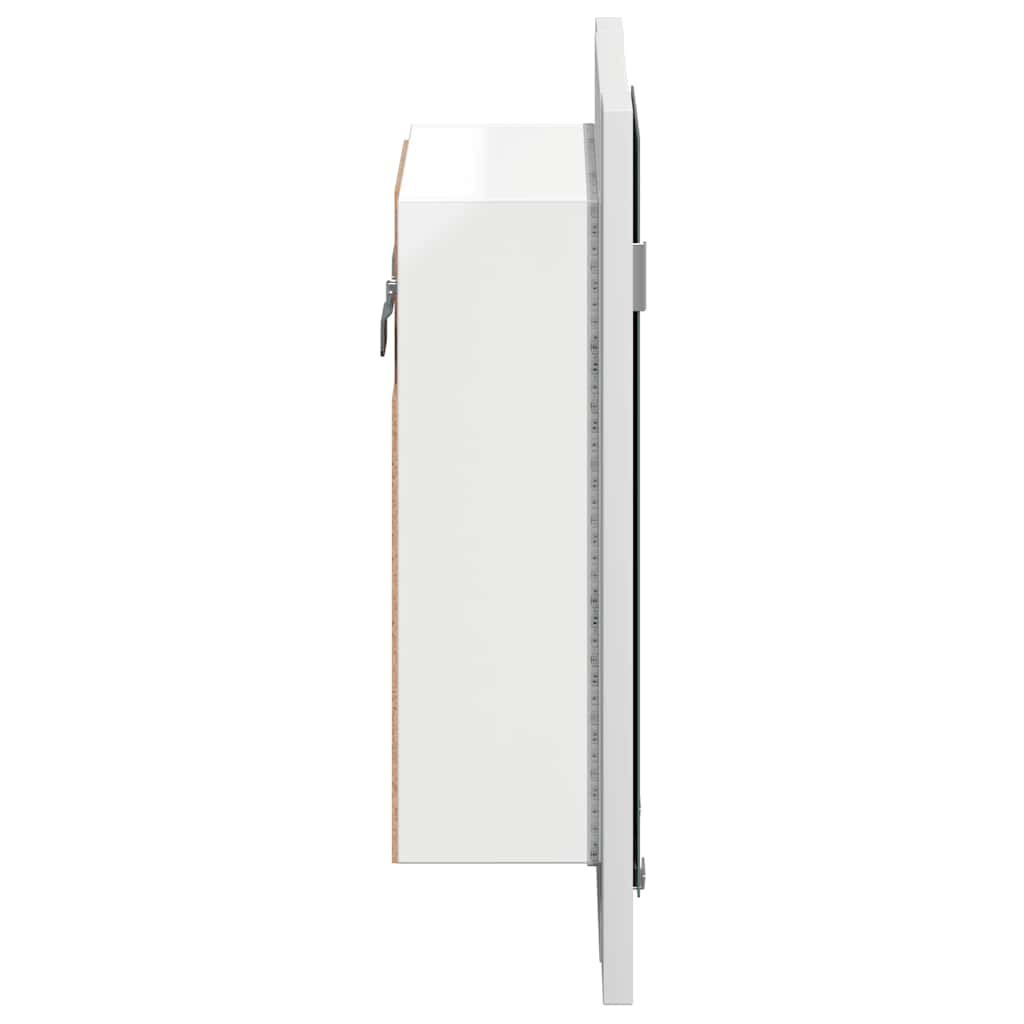 badeværelsesskab med LED-lys 40x12x45 cm akryl hvid