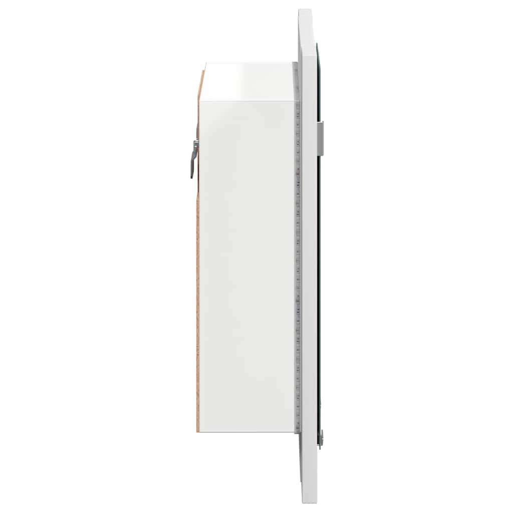 badeværelsesskab med LED-lys 40x12x45 cm akryl hvid