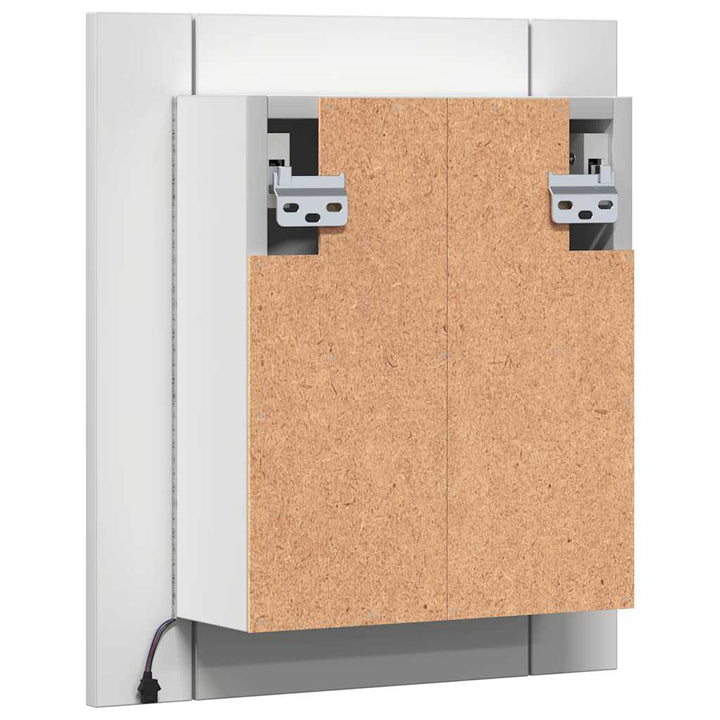badeværelsesskab med LED-lys 40x12x45 cm akryl hvid