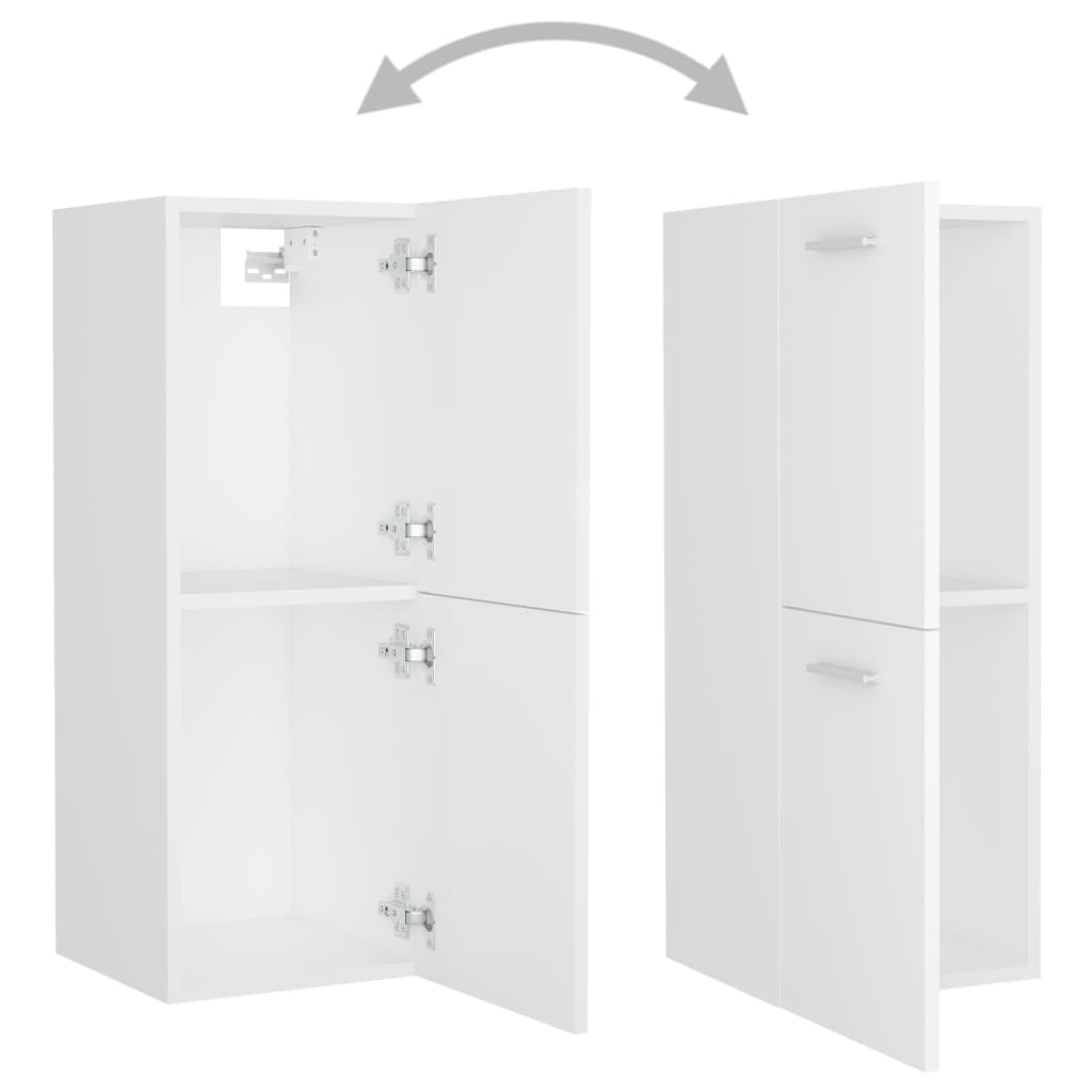 badeværelsesskab 30x30x80 cm konstrueret træ hvid