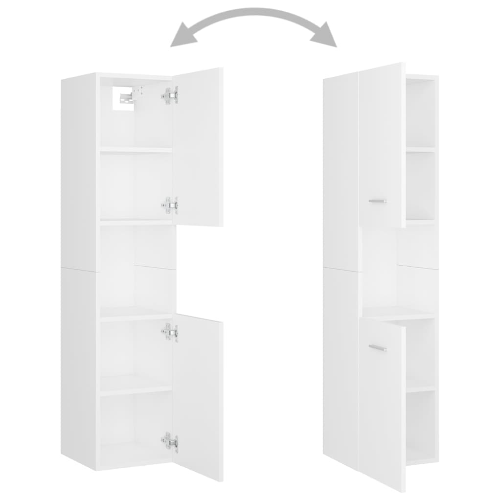 badeværelsesskab 30x30x130 cm konstrueret træ hvid