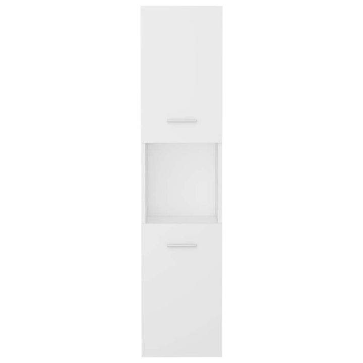 badeværelsesskab 30x30x130 cm konstrueret træ hvid