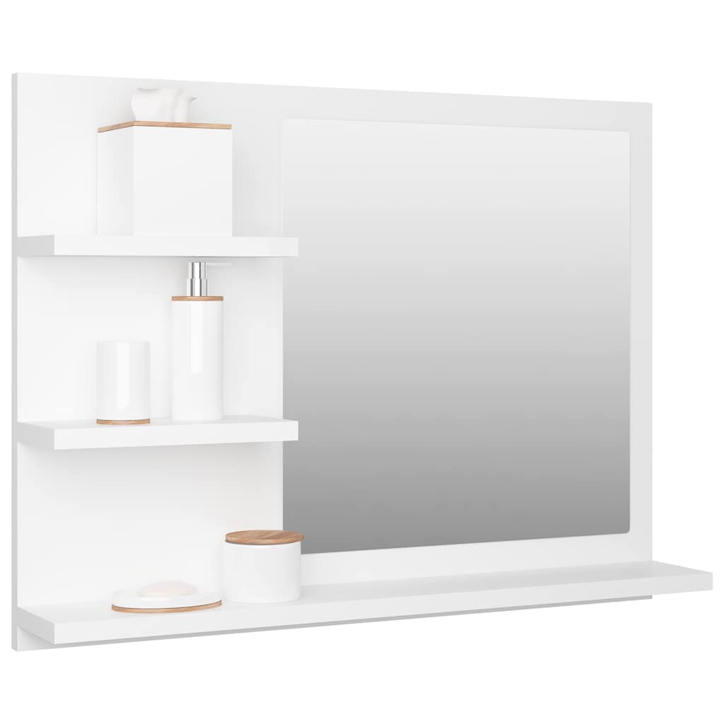 badeværelsesspejl 60x10,5x45 cm konstrueret træ hvid