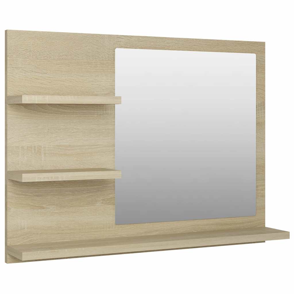 badeværelsesspejl 60x10,5x45 cm konstrueret træ sonoma-eg