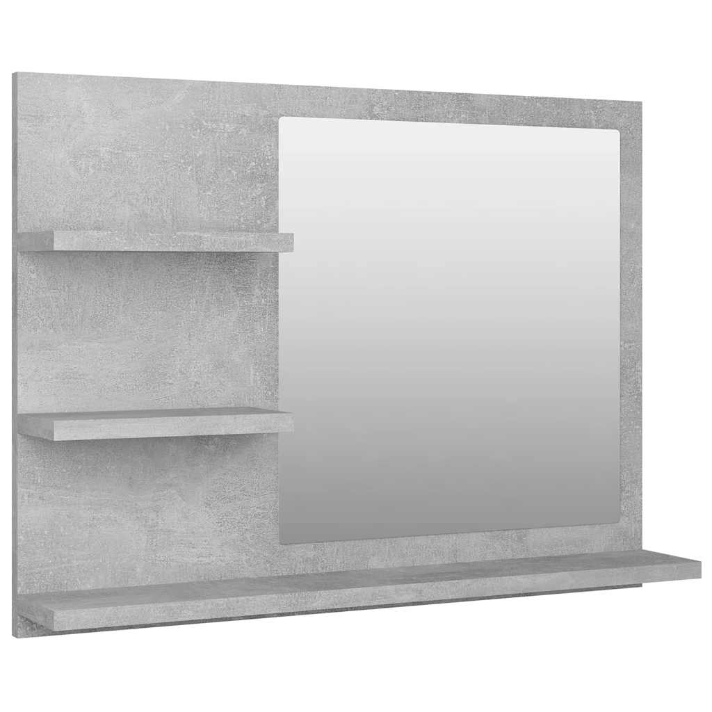 badeværelsesspejl 60x10,5x45 cm konstrueret træ betongrå