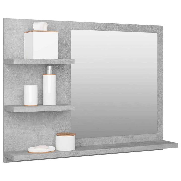 badeværelsesspejl 60x10,5x45 cm konstrueret træ betongrå