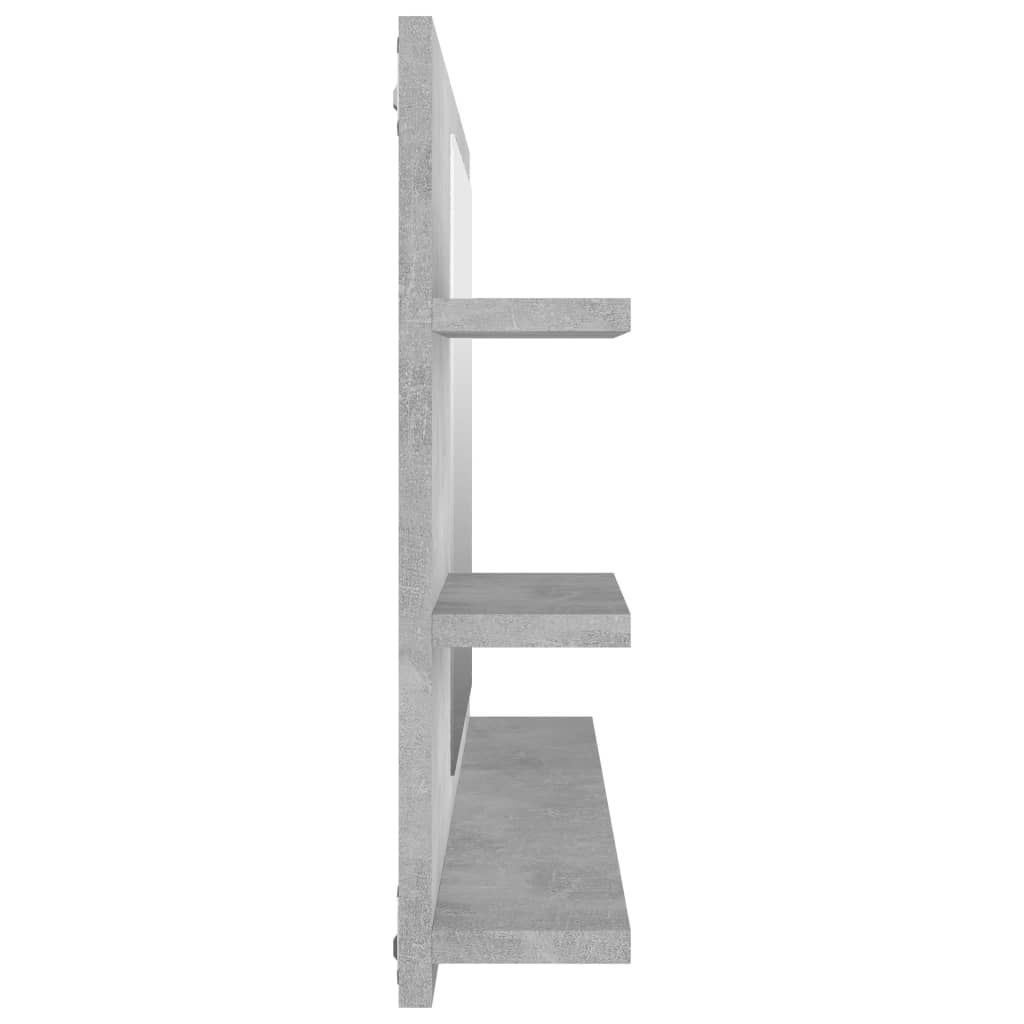 badeværelsesspejl 90x10,5x45 cm konstrueret træ betongrå