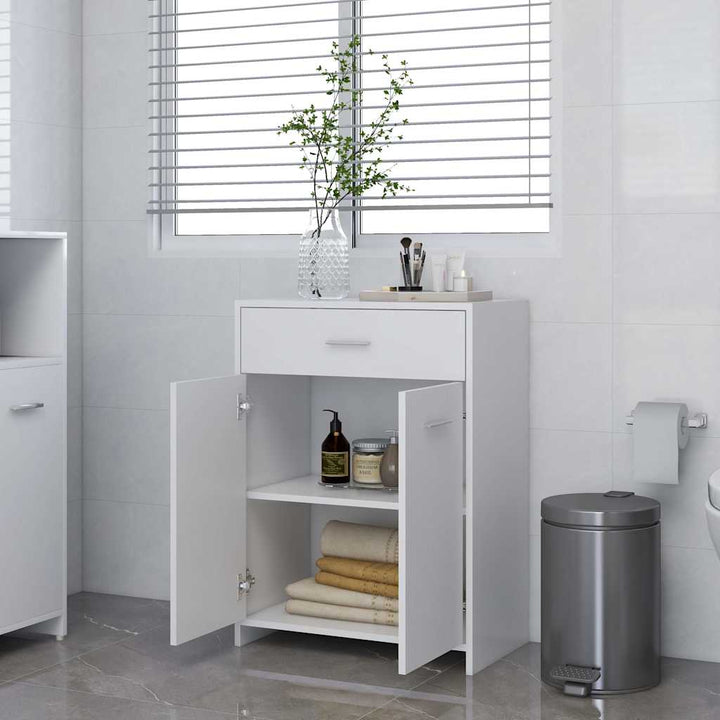 badeværelsesskab 60x33x80 cm konstrueret træ hvid