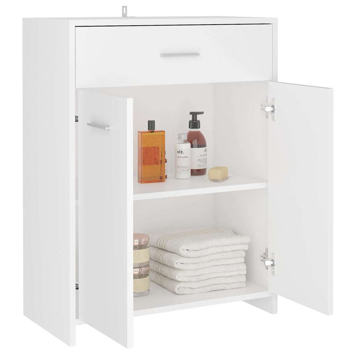 badeværelsesskab 60x33x80 cm konstrueret træ hvid