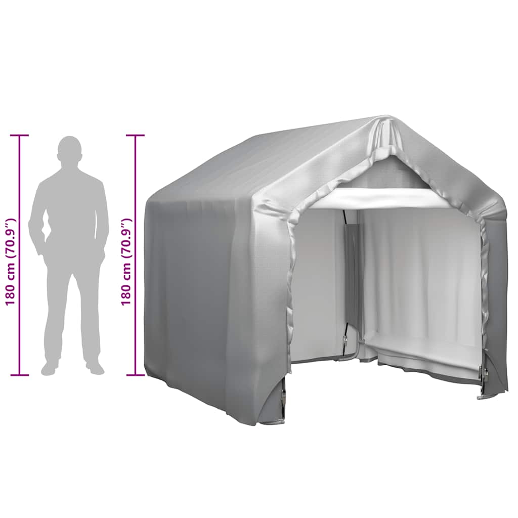 opbevaringstelt 180x180 cm galvaniseret stål grå