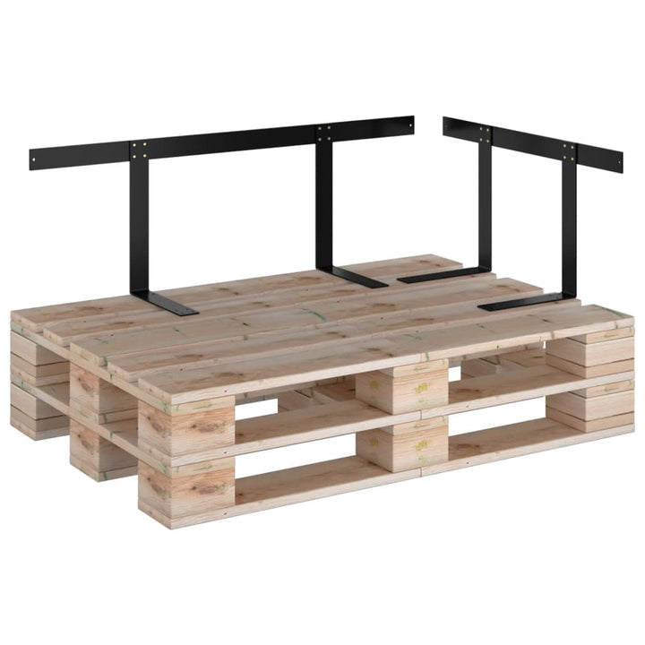 ryglæn til pallesofa 110 cm jern sort
