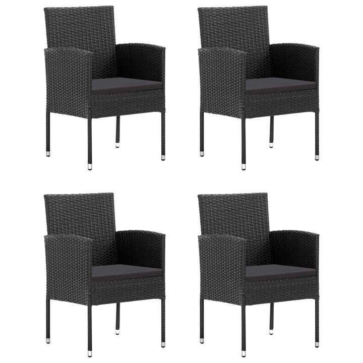 spisebordssæt til haven 5 dele polyrattan sort