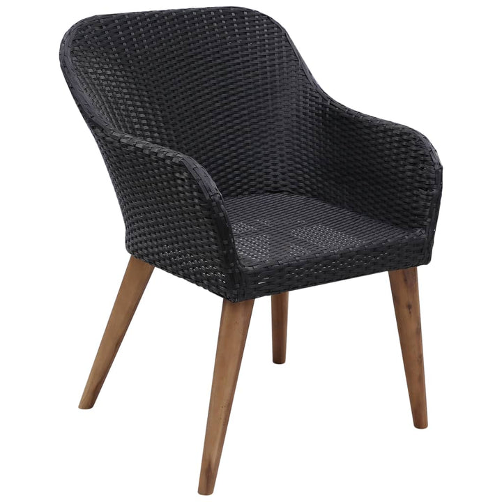 spisebordssæt til haven 7 dele polyrattan sort