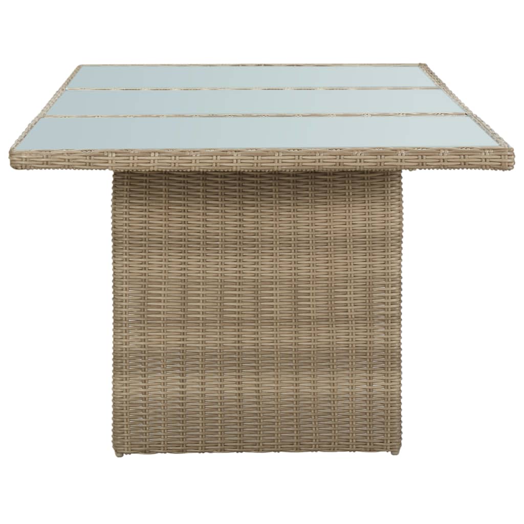 spisebordssæt til haven 9 dele polyrattan brun