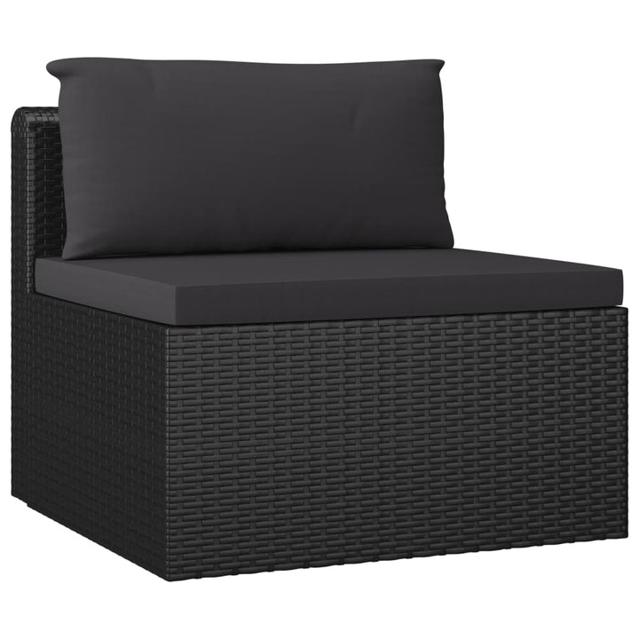 loungesæt til haven 9 dele med hynder polyrattan sort