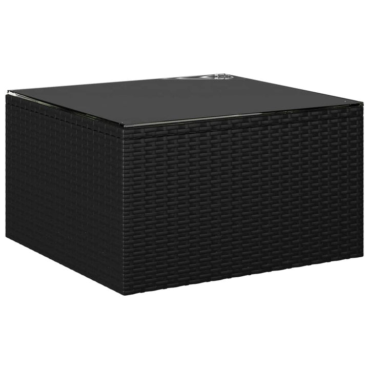 loungesæt til haven 9 dele med hynder polyrattan sort