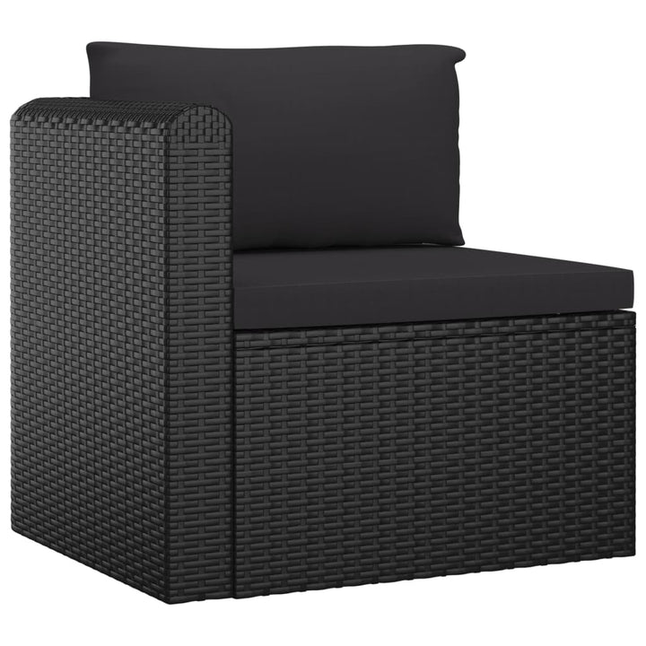 loungesæt til haven 9 dele med hynder polyrattan sort