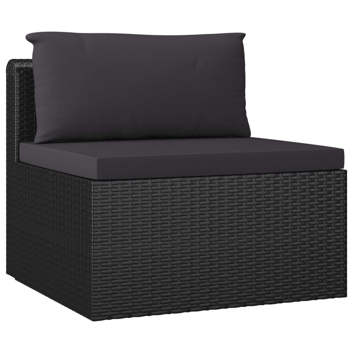 loungesæt til haven 9 dele med hynder polyrattan sort